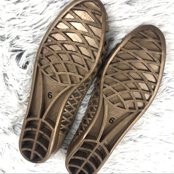 Steve Madden Jelly Woven Peep Toe Flats EUC - Picture 6 of 6